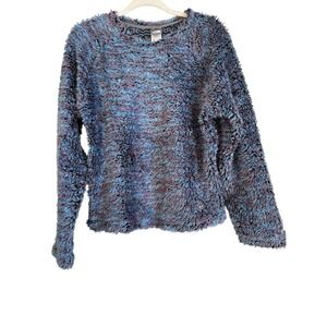 The North Face A5 Series Womens Purple Blue Shaggy Light Sweater Size M Outdoors